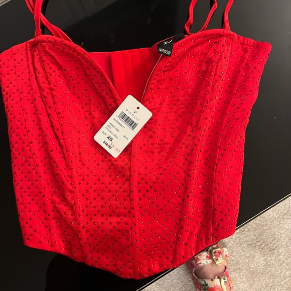 Windsor Red Rhinestone Bustier - Picture 2 of 5